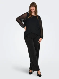 CARALYA Wide leg fit Broek met wijde pijpen