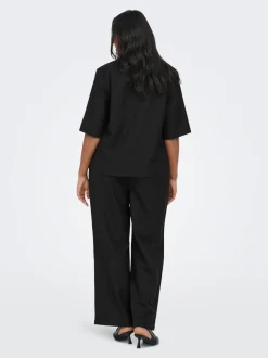 CARBAIA Wide leg fit Linnen Broeken