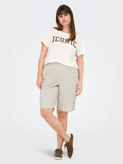 CARCARO High waist Regular fit Linnen Bermuda shorts