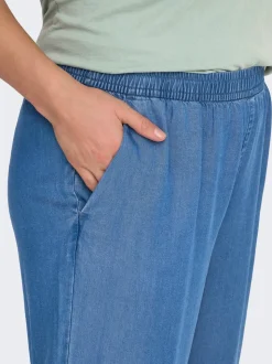 CARCHARIS Cropped fit Broek met wijde pijpen