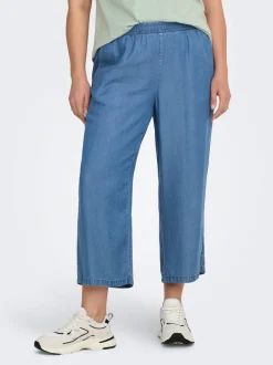 CARCHARIS Cropped fit Broek met wijde pijpen