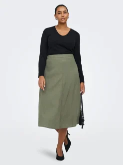 CARGOA Linnen Rok Midi-rok