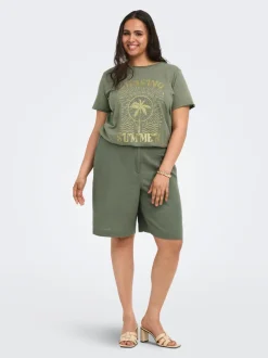 CARGOA Loose fit Linnen Nette shorts
