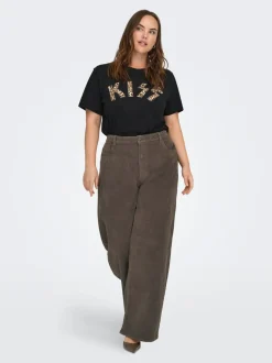 CARHOPE Wide leg fit Broek met wijde pijpen