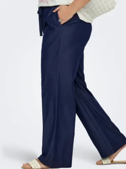 CARIRIA Wide leg fit Linnen Broek met wijde pijpen