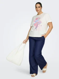 CARIRIA Wide leg fit Linnen Broek met wijde pijpen