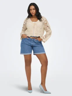 CARLAURA High waist denim shorts