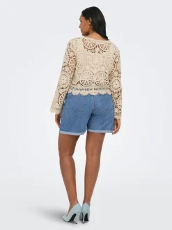 CARLAURA High waist denim shorts