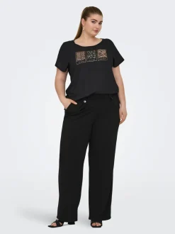 CARSANIA Regular fit Broek met wijde pijpen