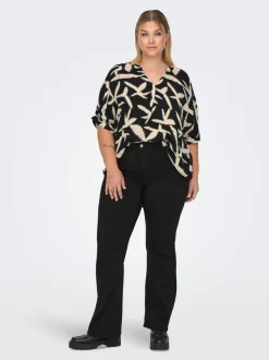 CARTHUNDER Mid waist Flared fit Jeans