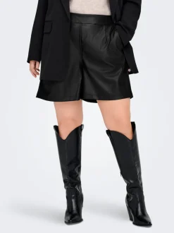 CARTILA Regular fit imitatie leren shorts