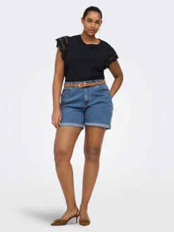 CARVEGA High waist Regular fit Denim shorts