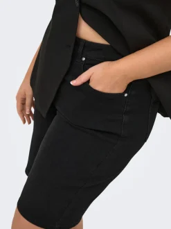 CARWILLY High waist Wide leg fit Denim shorts