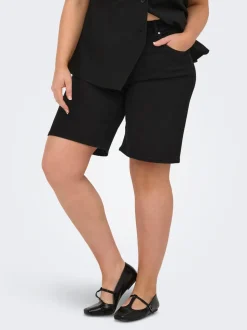 CARWILLY High waist Wide leg fit Denim shorts
