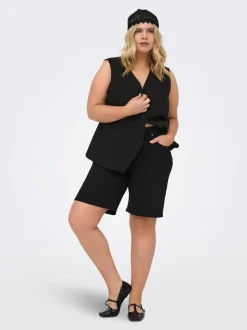 CARWILLY High waist Wide leg fit Denim shorts