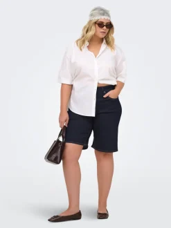CARWILLY High waist Wide leg fit Denim shorts