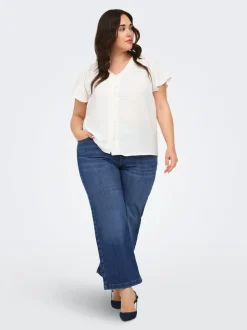 CARWILLY High waist Wide leg fit Cropped Jeans