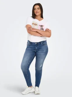 CARWILLY Mid waist Skinny fit Enkel lengte Jeans