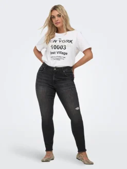 CARWILLY Mid waist Skinny fit Enkel lengte Jeans