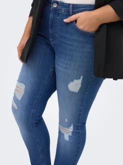 CARWILLY Mid waist Skinny fit Enkel lengte Jeans