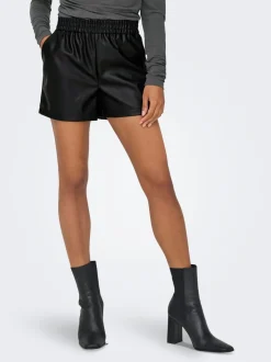 JDYALAIA Mid waist Regular fit Short van synthetisch leer