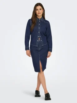 JDYBELLA Denim Denim rok Midi-rok