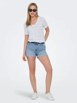 JDYMOON Mid waist Regular fit Denim shorts