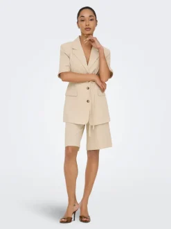 JDYNAOMI Mid waist Loose fit Linnen Bermuda shorts