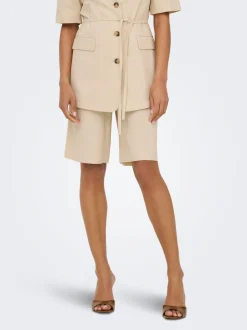JDYNAOMI Mid waist Loose fit Linnen Bermuda shorts