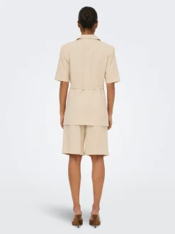 JDYNAOMI Mid waist Loose fit Linnen Bermuda shorts