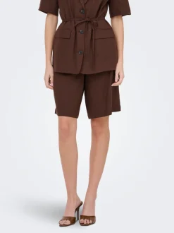 JDYNAOMI Mid waist Loose fit Linnen Bermuda shorts