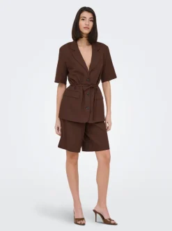 JDYNAOMI Mid waist Loose fit Linnen Bermuda shorts