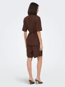 JDYNAOMI Mid waist Loose fit Linnen Bermuda shorts