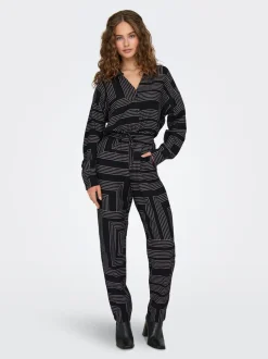 JDYPEPPER Loose fit Broek met wijde pijpen