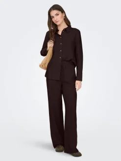 JDYSAY Loose fit Linnen Broek met wijde pijpen