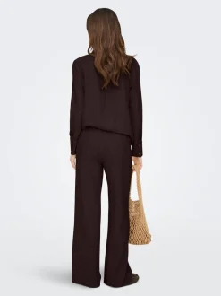 JDYSAY Loose fit Linnen Broek met wijde pijpen