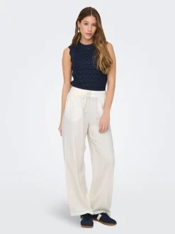 JDYSAY Loose fit Linnen Broek met wijde pijpen