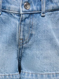 KMGCOMET Mid waist Wide leg fit Denim shorts