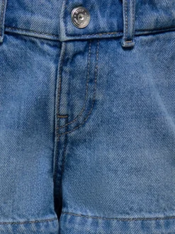 KMGCOMET Mid waist Wide leg fit Denim shorts
