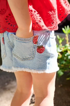 KMGROBYN Mid waist Straight fit Denim shorts