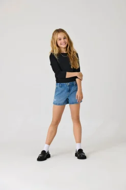 KOGCOMET Mid waist Wide leg fit Denim shorts