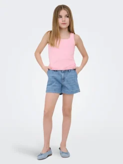 KOGCOMET Mid waist Wide leg fit Denim shorts