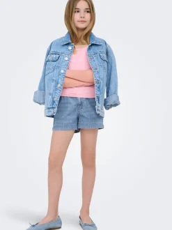 KOGCOMET Mid waist Wide leg fit Denim shorts