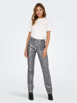 ONLAZULA Straight fit Broek van synthetisch leer