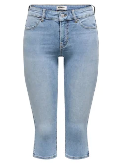 ONLBLUSH Mid waist Skinny fit capri Denim shorts