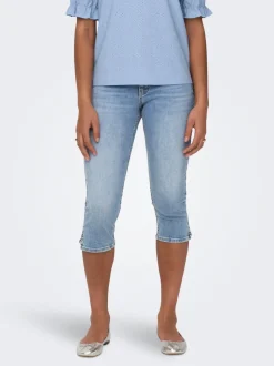 ONLBLUSH Mid waist Skinny fit capri Denim shorts