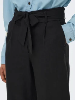 ONLCARO Cropped fit Linnen Broek met wijde pijpen