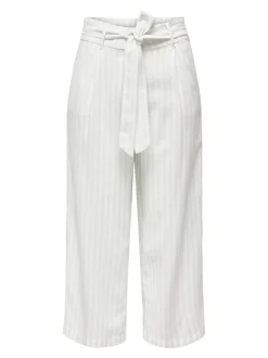 ONLCARO Cropped fit Linnen Broek met wijde pijpen
