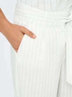 ONLCARO Cropped fit Linnen Broek met wijde pijpen