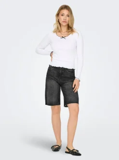 ONLCARO Mid waist Loose fit Denim shorts